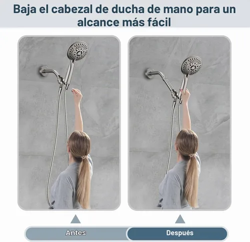 Vista 5 de BRIGHT SHOWERS Brazo Extensor de Ducha para Cabezal de Lluvia y de Mano, Brazo de Extensión de Cabezal de Ducha de 4 Pulgadas, Extensión de Tubo