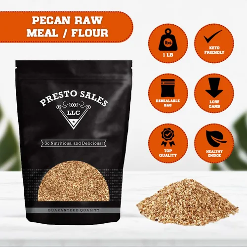 Vista 2 de Nuez, harina cruda "sabrosa y deliciosa", conveniente, saludable, gran sabor, finamente molida, vegana, EE.UU., 1 libra (16 onzas) por Presto Sales