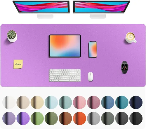 Vista 294 de Aothia - Protector de escritorio de cuero sintético grande, base antideslizante para mouse y superficie para escribir, impermeable, fácil de Agua