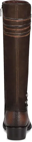 Vista 5 de Cuadra Botas altas para mujer en piel auténtica con cremallera marrón