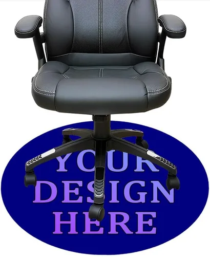 Vista 6 de Tapete redondo personalizado para silla de escritorio de oficina, diseño de tu propio logotipo de foto, texto, alfombrillas circulares