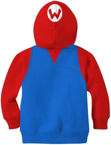 Vista 2 de Nerzeogi Sudadera con capucha para niños y niñas, con estampado 3D, con cremallera completa, para cosplay