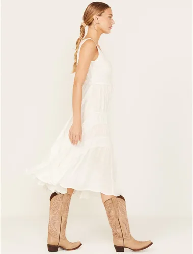 Vista 2 de Scully Vestido sin mangas para mujer con cordones frontal de longitud completa gris ceniza HC118