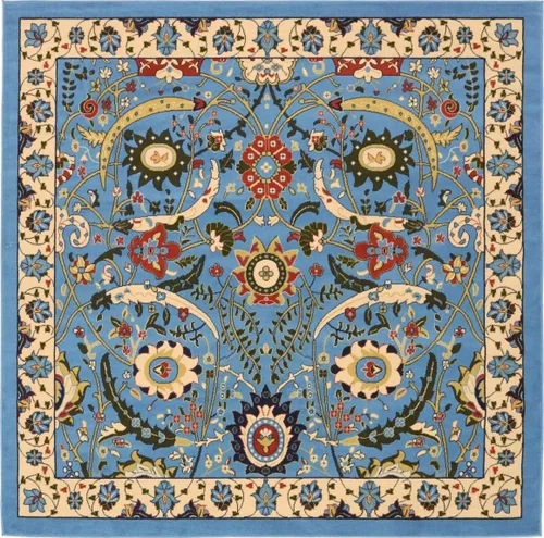 Vista 51 de Unique Loom Espahan Collection - Alfombra de área Cape Cod (2 pies 2 pulgadas x 3 pies 1 pulgada, rectangular, azul/negro)
