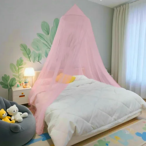 Vista 16 de Dosel de cama Eimilaly con mosquitera y 250 piezas de luces de cortina blancas cálidas, dosel de cama para decoración de habitación de niñas o Luces