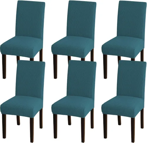 Vista 41 de Turquoize - Juego de 2 fundas elásticas para sillas de comedor, fundas lavables removibles para sillas de comedor, fundas de asiento para sillas