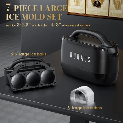 Vista 10 de DOQAUS - Máquina para hacer bolas de hielo transparentes, 2.5 pulgadas
