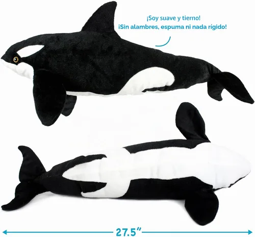 Vista 4 de TigerHart Octavius The Orca Blackfish - Peluche de 28 pulgadas