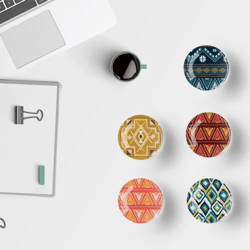 Vista 5 de 12 piezas de imanes de nevera de vidrio con fuerte magnetismo, adhesivo para nevera, decoración de nevera de cristal de estilo bohemio