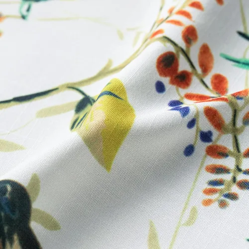 Vista 5 de Leeva - Cortinas pequeñas con estampado de pájaros, 24 pulgadas de largo, conjunto de paneles para ventanas, diseño de estampado de pájaros