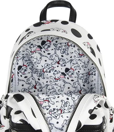 Vista 5 de Loungefly Disney 101 Dálmatas Spots and Pups Lucky Penny Patch All lover Print Mini Mochila BlancoNegro Mochila de día