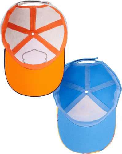 Vista 5 de Blippi Gorra de béisbol para niños pequeños paquete de 2 gorras de ala curvada
