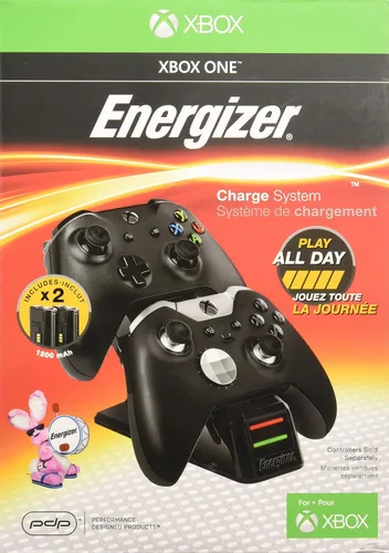 Vista 2 de PDP Gaming Energizer Dual Controller Charging System, Two Rechargeable Battery Packs Black - Xbox One