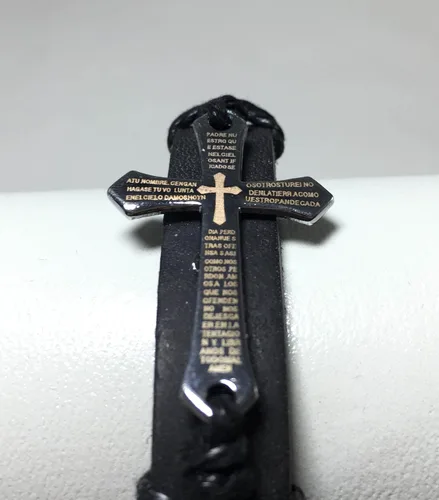 Vista 4 de Fixture pantallas Lords Prayer Piel Auténtica joyería de cruz cristiana pulsera de jóvenes y mujeres 1328113281