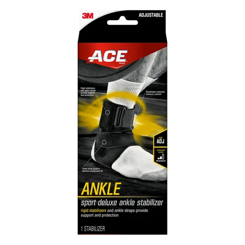 Vista 16 de ACE Ankle Brace with Side Stabilizers, Adjustable, Black, (Pack of 12)