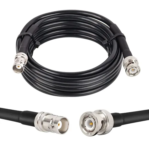 Vista 10 de MOOKEERF Cable coaxial BNC macho a BNC hembra de 50 ohmios RG8X coaxial de pérdida ultra baja para antena, radio RF, módem, osciloscopio, espectro