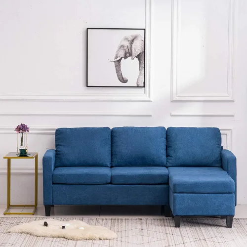Vista 3 de Bonnlo Convertible Sectional Sofa L Shaped Sectional Couch Small 3-Seater Sectional Sofas,Modern Living Room Sectional Sofa Couch with Reversible