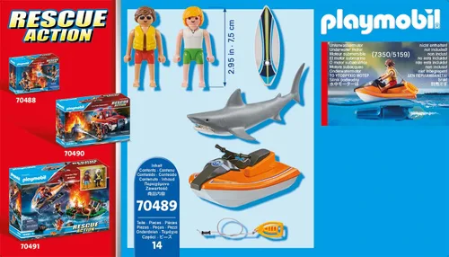 Vista 5 de Playmobil Barco de ataque y rescate de tibur