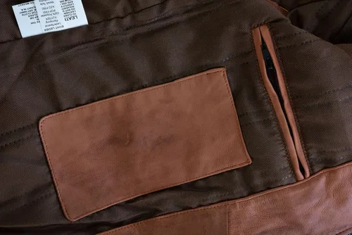 Vista 7 de Vance Leathers Cafe Racer - Chaqueta de piel de cordero encerada para hombre color marrón