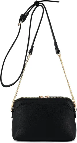Vista 4 de Bolso cruzado pequeño con dos borlas con correa de cadena, bolso pequeño para mujer