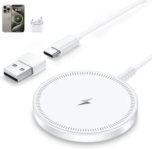 Vista 10 de Bohuma - Cargador inalámbrico magnético – Compatible con iPhone de la serie 12 a 17 y AirPods - Diseño elegante y ligero con carga rápida – Ideal