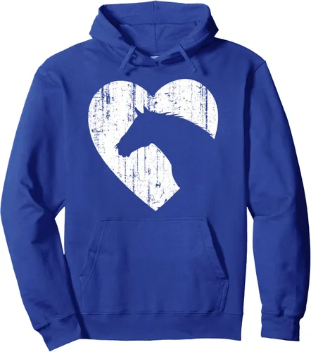 Vista 8 de Sudadera con capucha con estampado gráfico ecuestre y silueta de corazón de caballo para vaquera, Negro, S