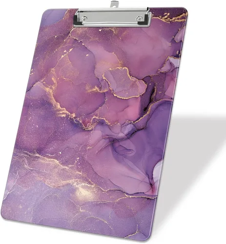 Vista 24 de Portapapeles de plástico A4, lindo portapapeles con clip tamaño carta estándar 9 x 12.5 pulgadas, decorativo para oficina para estudiantes, mujeres