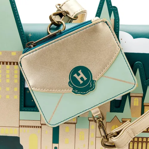 Vista 5 de Loungefly Harry Potter Golden Hogwarts - Bolso bandolera con bolsa