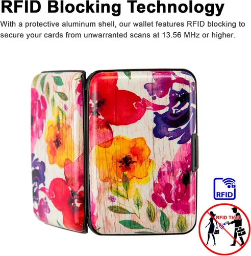 Vista 3 de Kaabao Soporte para tarjetas de crédito, cartera de metal para tarjetas de bloqueo RFID, mini funda rígida de aluminio delgada para tarjetas