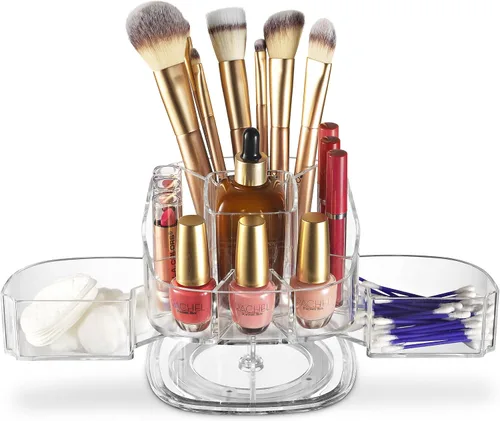 Vista 9 de Organizador de maquillaje giratorio de 360 grados – Altura ajustable y totalmente giratorio. El organizador de cosméticos perfecto para el tocador