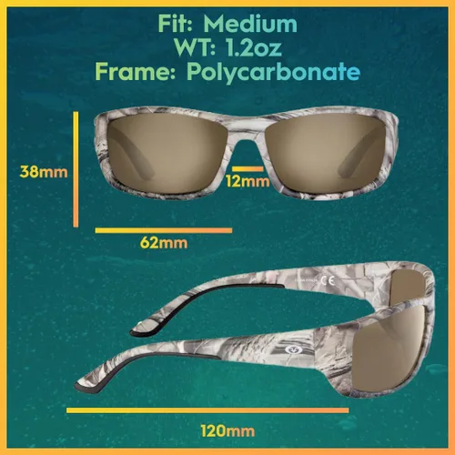 Vista 3 de Flying Fisherman Gafas de sol rectangulares Buchanan para mujer