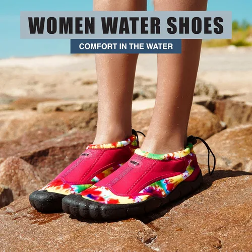 Vista 2 de NORTY Zapatos acuáticos para mujer, calcetines de natación acuáticos, para playa, barco y piscina, diseño descalzo Skeletoe, esenciales