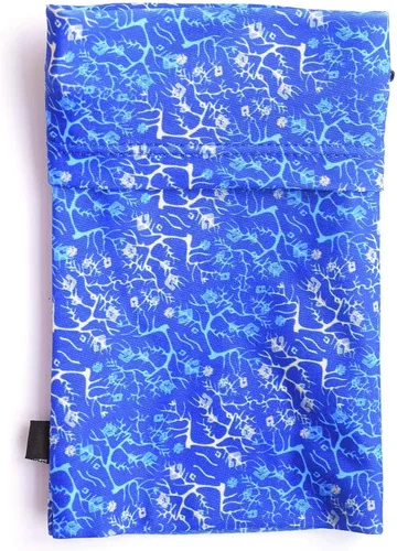 Vista 7 de Muñequera con 2 bolsillos, cartera, para teléfono celular, para tobillo, banda de sudor, para brazo, bolsa oculta, para viajar, correr, Azul