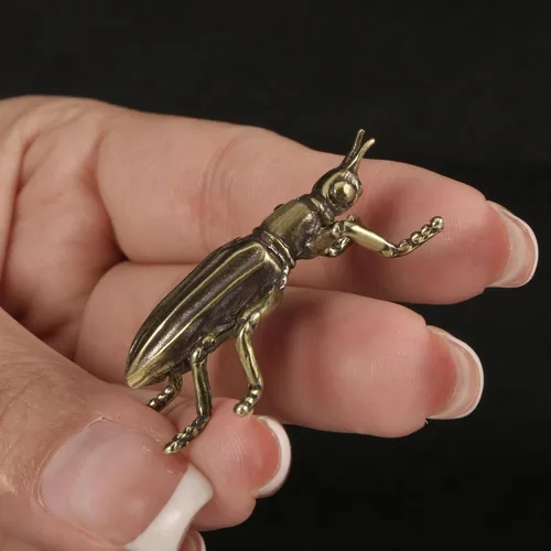 Vista 7 de DTREEL Figuras de escultura de modelo de críquet de latón, estatua de grillo de insecto realista de metal, colección de manualidades, adorno