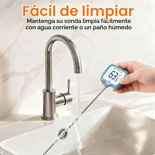 Vista 7 de Termómetro de caramelo para hacer dulces con pantalla grande giratoria de 10 pulgadas de sonda de largo, termómetro digital de lectura instantánea