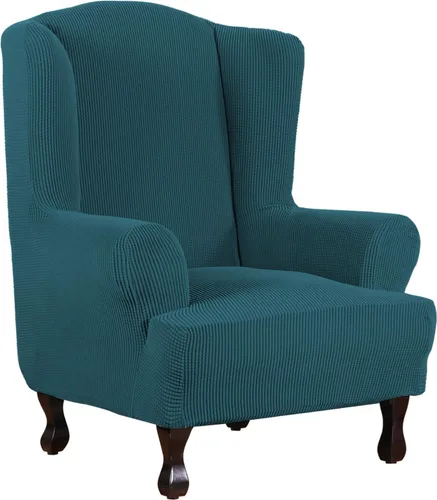 Vista 110 de H.VERSAILTEX Funda elástica para sofá, fundas suaves para muebles de 3 cojines, con tela jacquard gruesa a cuadros con parte inferior elástica, sofá