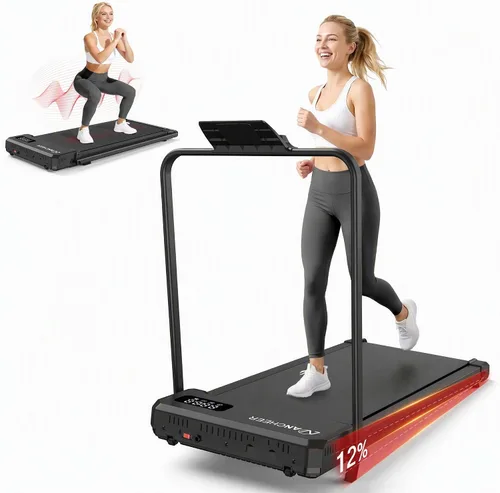 Vista 9 de ANCHEER Almohadilla para caminar con inclinación - Cinta de correr para debajo del escritorio con barra de mango