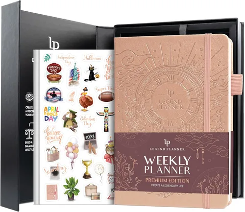 Vista 11 de Legend Planificador Semanal Premium – Planificador Semanal, Mensual y de Presupuesto Sin Fecha – Organizador de Vida para Gestión del Tiempo y Negro