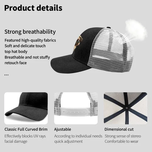 Vista 7 de devor Cap Pug Dog Baseball Cap for Men Funny Caps Adjustable