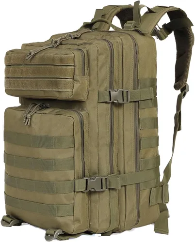 Vista 10 de Lawaia Mochila táctica Militar Caza Senderismo Rucking Mochila con Pesas Accesorios Pesca Camping Bolsa 50L para Hombres, Negro -, Ocio al aire libre