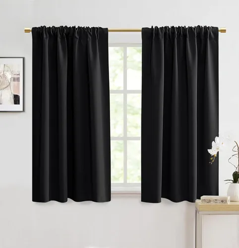 Vista 11 de Cortinas opacas de 48 pulgadas de largo, 34 pulgadas de ancho x 48 pulgadas de largo, cortinas opacas cortas con aislamiento térmico para Beige