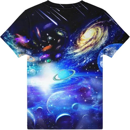 Vista 2 de Hgvoetty Camisetas para niños y niñas con gráficos 3D, camisetas unisex de manga corta para niños de 6 a 16 años
