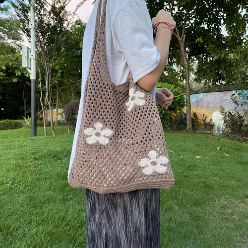 Vista 2 de Bolsa de ganchillo Fairycore Hobo Bag para mujer, diseño de hadas, estilo grunge, estética, accesorios de hada grunge