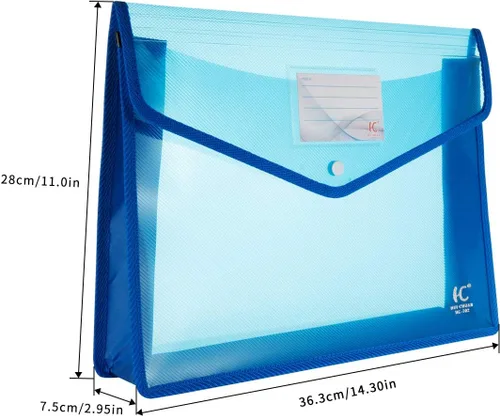 Vista 2 de Carpeta expandible de plástico, paquete de 6 carpetas expandibles, varios colores Carpetas transparentes para documentos con cierre a presión