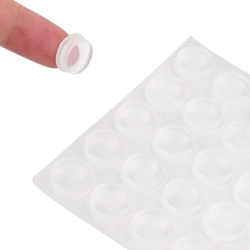 Vista 3 de Amazon Basics Parachoques para puerta de gabinete, almohadillas autoadhesivas transparentes para protección de superficie y reducción de ruido, 300