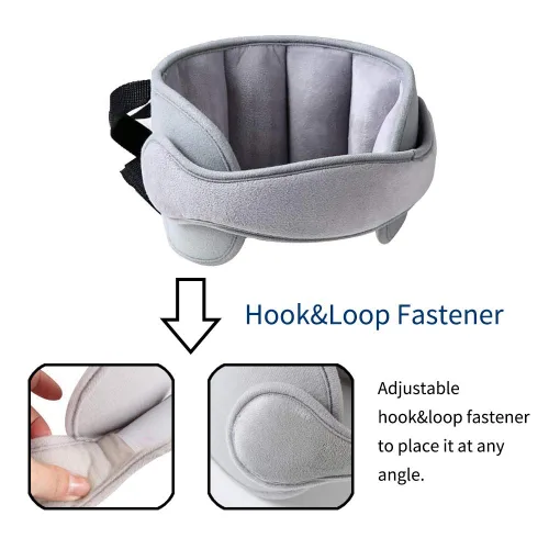 Vista 3 de Banda de apoyo para la cabeza del asiento de automóvil para bebé, cómodo soporte de almohada para cabeza y cuello, ajustable, alivio del cuello
