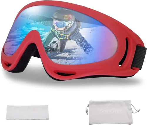 Vista 16 de SooGree Gafas de esquí para Hombres Mujeres Niños Jóvenes Niños o Niñas Gafas de nieve para snowboard Gafas de esquí resistentes al viento y al