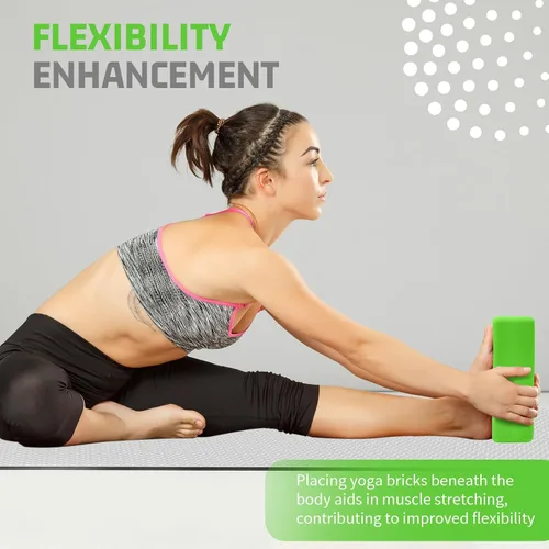 Vista 5 de Foam Block Supportive Latex-Free with Rounded Edges, Non-Slip Exercise Blocks for Pilates, Meditation, Balance, Stretching and Deep Poses