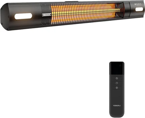 Vista 8 de Calentador eléctrico para patio, calentador de pared de 1500 W con control remoto y temporizador de 24 horas, calentador infrarrojo de carbono