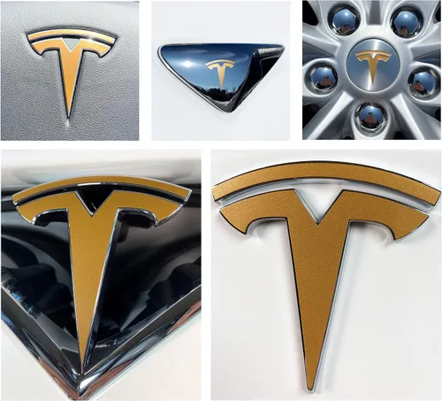 Vista 18 de Calcomanía con logotipo para Tesla Model S, Nosecone, juego de 14 piezas (verde brillante)